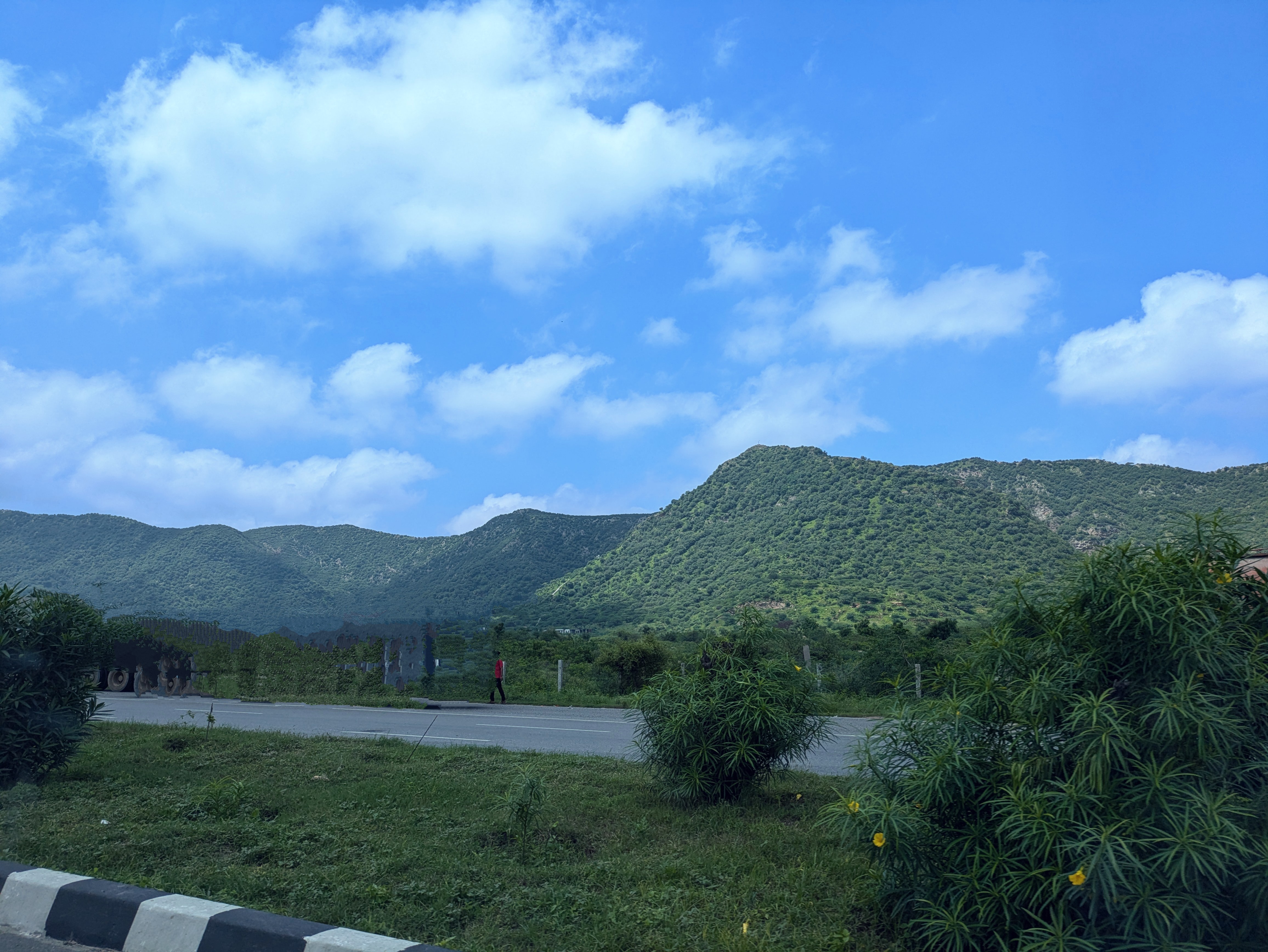 Green Mountains on Road to Jaisalmer