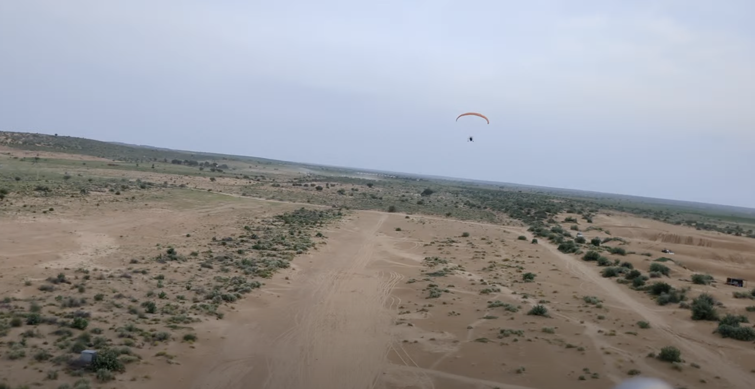 Paragliding Over Desert